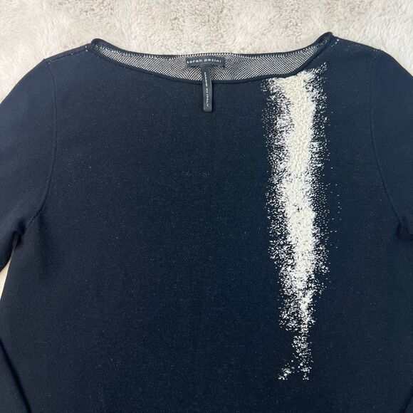 Vintage Sarah Pacini Black Womens One Size Knit Sweater Dress A-Line Long Sleeve - Picture 3 of 9